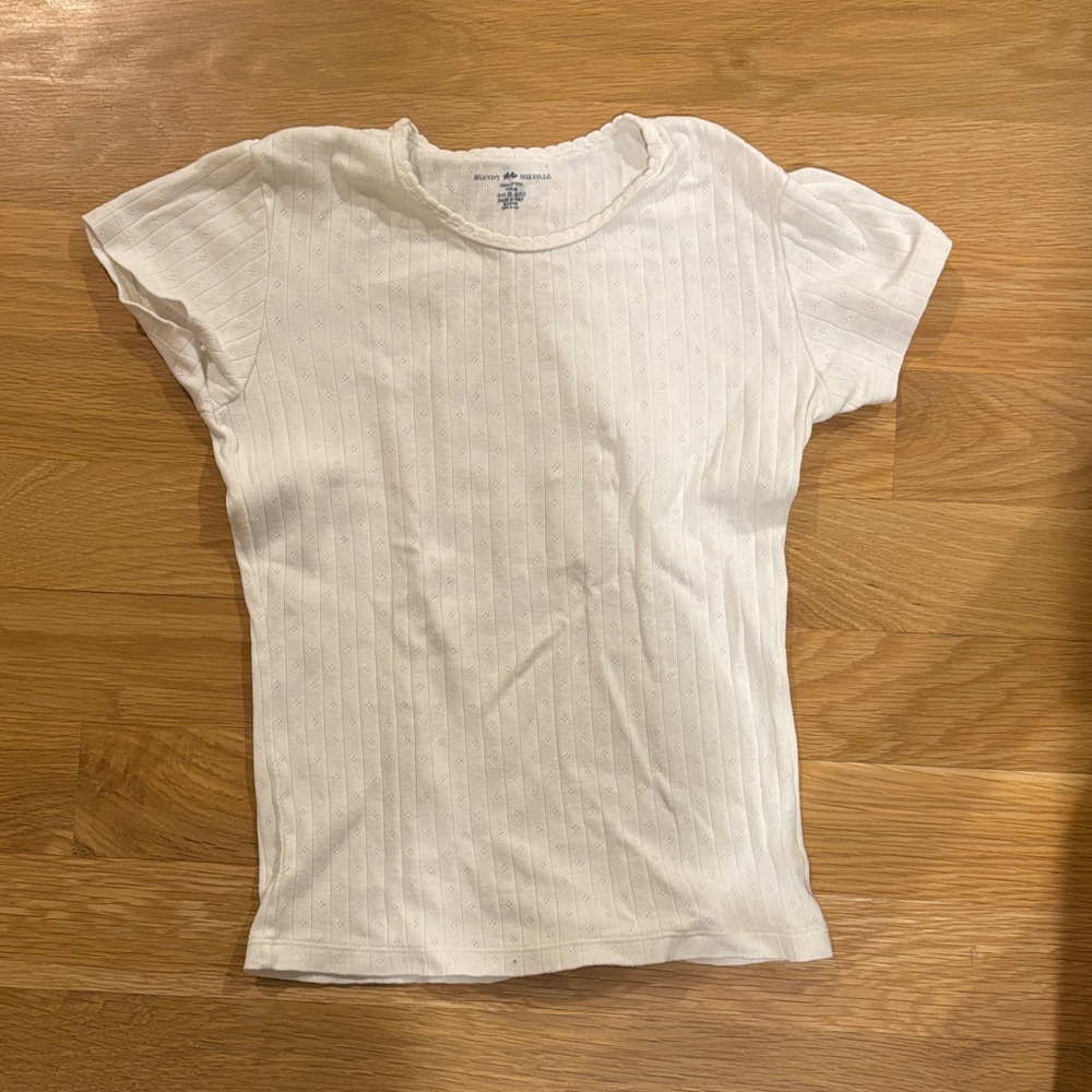 Brandy Melville Cream Hayley Eyelet Top